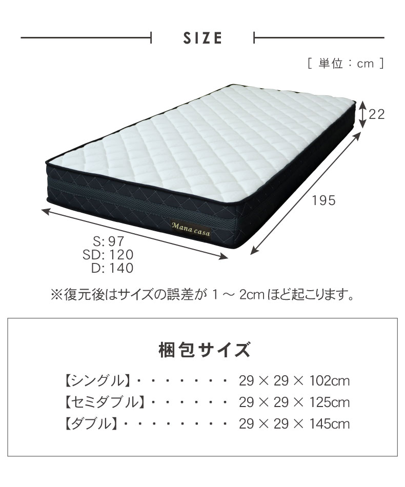 マナベインテリアハーツ マット マットレス ベッドマット スプリング