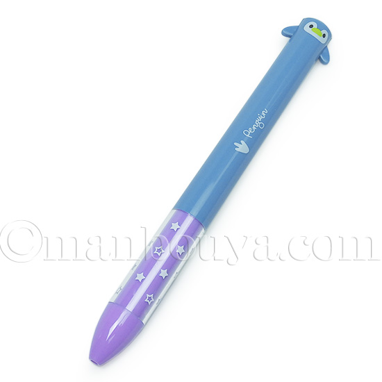 mimiペン ペンギン 水族館グッズ 文房具 赤黒 2色ボールペン