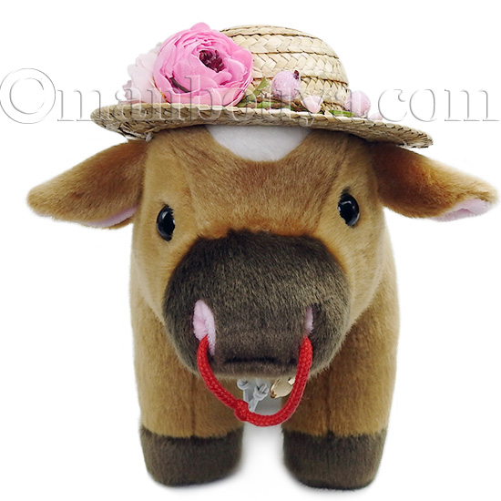 動物 ウシ ぬいぐるみ 牛 麦わら帽子 セット キュート販売 CUTE