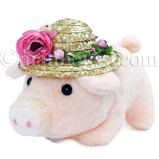 ブタさん ぬいぐるみ ぶた ぬいぐるみ ブタ ピンク 麦わら帽子 セット キュート販売