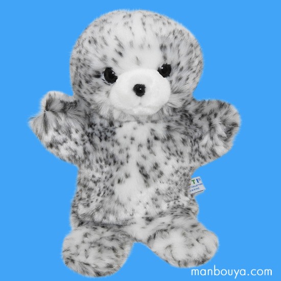 ゴマアザラシパペットぬいぐるみ ハンドパペット 動物 アザラシ ぬいぐるみ キュート販売