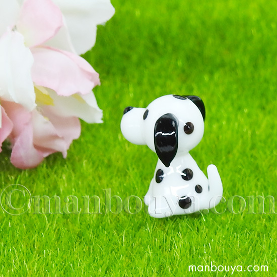 ダルメシアン 犬 置物 グッズ ガラス細工 ミニチュア 雑貨 動物 飾り