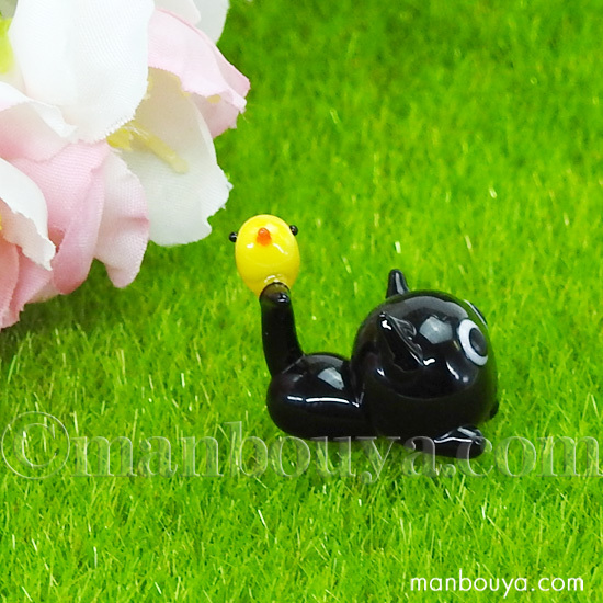ミニチュア ガラス細工 黒猫 雑貨 置物 動物 飾りフォーカート
