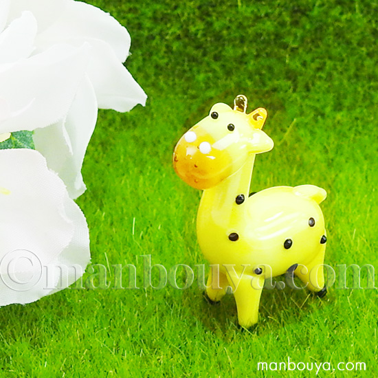 動物園 おみやげ キリン グッズ ガラス細工 ミニチュア 置物 フォー