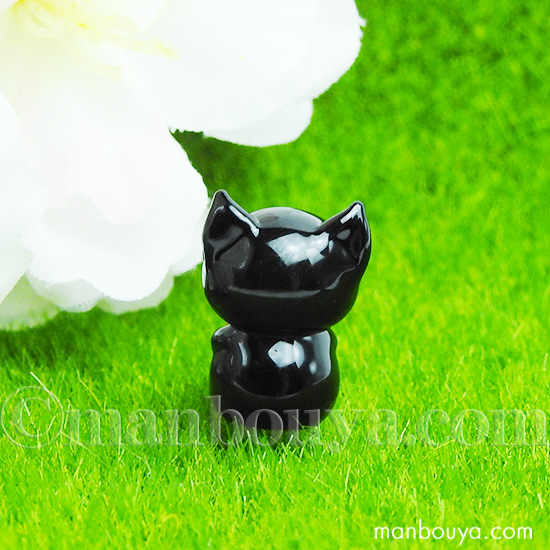 ミニチュア ガラス細工 ネコ 黒猫 グッズ 雑貨 フォーカート