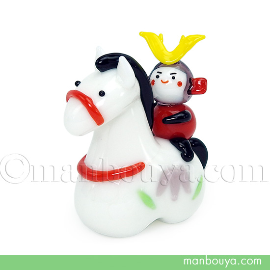 端午の節句 飾り こどもの日 ミニチュア ガラス細工 フォーカート 騎馬