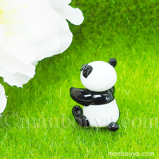 動物園 おみやげ パンダ ミニチュア ガラス細工 置物 飾り グラス