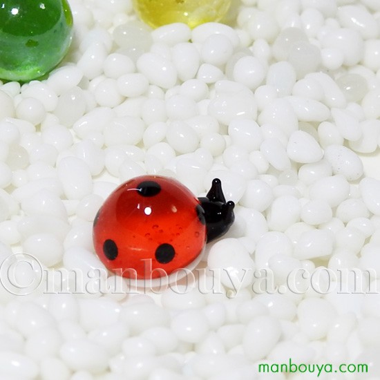 てんとう虫 グッズ ガラス細工 ミニチュア グラススクエア プチ