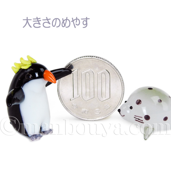 ペンギン グッズ ガラス細工 ミニチュア 雑貨 水族館 グラススクエア