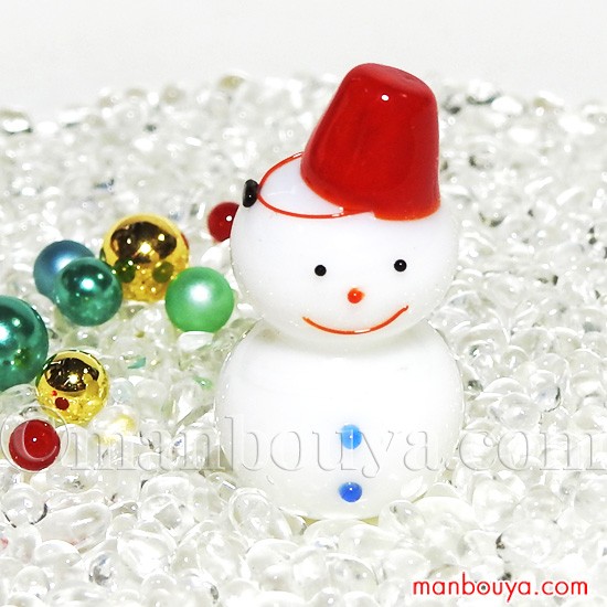 確認用ガラス細工　ミニチュア　雪だるま　スノーマン ガラス細工 ミニチュア 冬 雪だるま スノーマン クリスマス 冬の友達