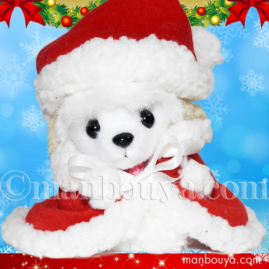 クリスマス ぬいぐるみ 犬 TAKENOKO たけのこ トイプードル ホワイト