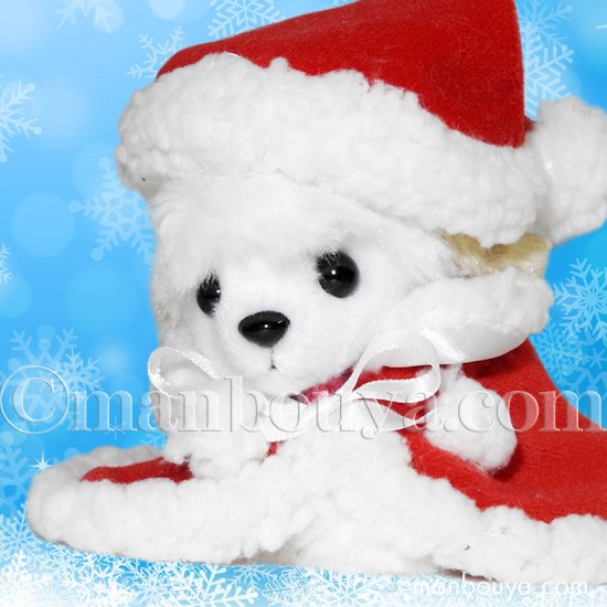 クリスマス ぬいぐるみ 犬 TAKENOKO たけのこ トイプードル ホワイト