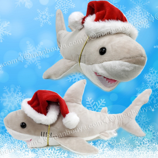 サメ ぬいぐるみ クリスマス プレゼント TST シャーク 40cm サンタ帽子