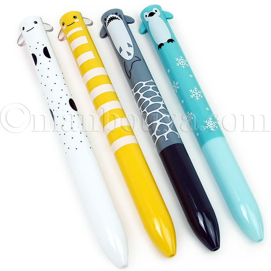 mimiペン 海の生き物 水族館グッズ 文房具 赤黒 2色ボールペン