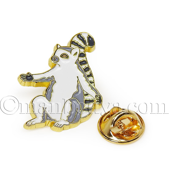 【未開封】ワオキツネザル　根付 ワオキツネザル グッズ ピンバッジ アクセサリー 動物園 おみやげ