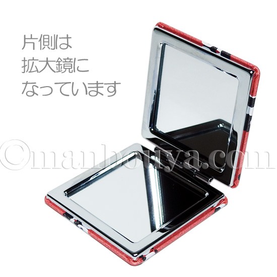 パンダ グッズ コンパクトミラー 四角 拡大鏡 ワールド商事 携帯用