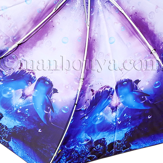 イルカ グッズ 雑貨 折りたたみ傘 晴雨兼用 UVカット クリスチャン