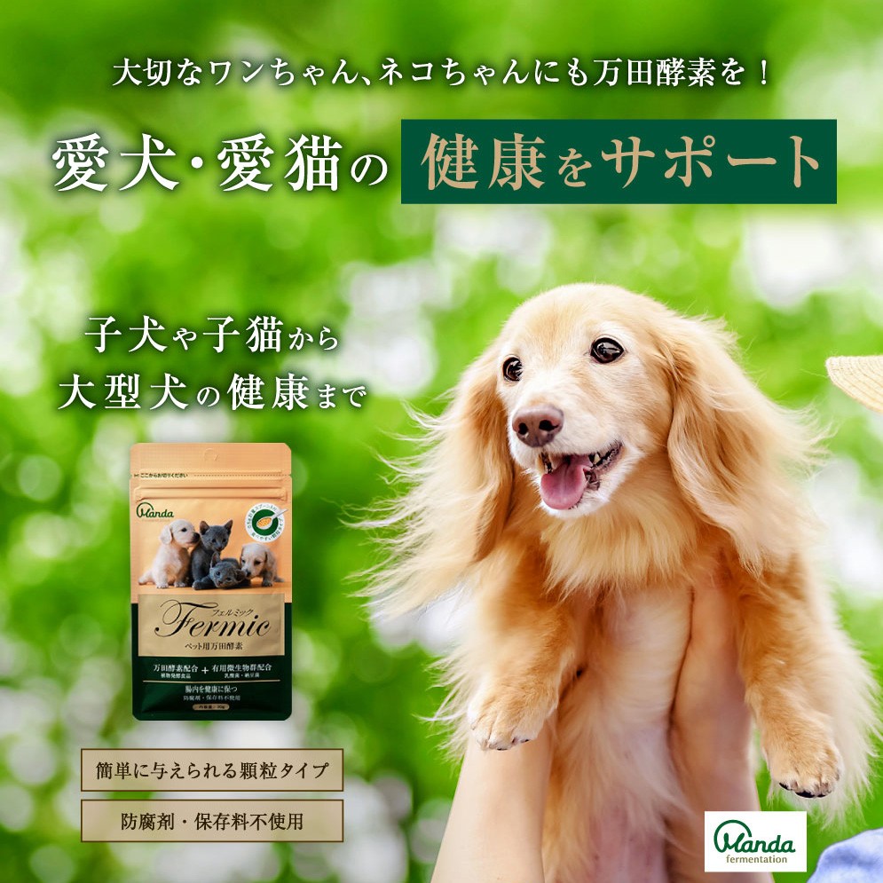 ペット用万田酵素 フェルミック 30g 類粒 公式 犬 猫 酵素 サプリ 万田発酵 発酵食品 国産 植物発酵エキス 保存料不使用 Fermic 万田発酵 通販 Paypayモール