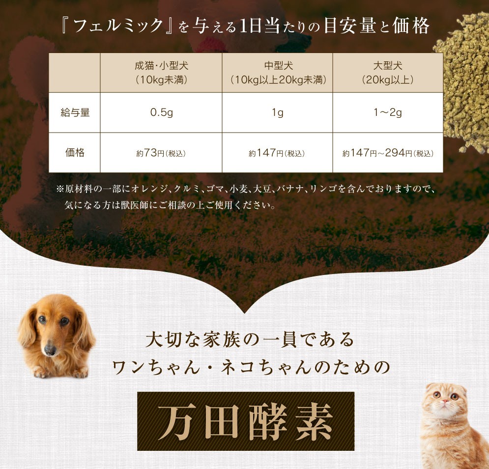 ペット用万田酵素 フェルミック 15g 類粒 公式 犬 猫 酵素 サプリ 万田発酵 発酵食品 国産 健康 植物発酵エキス 保存料不使用 Fermic 万田発酵 通販 Paypayモール