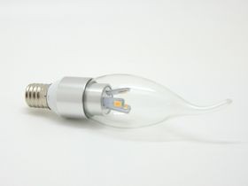 LED ローソク電球 クリアカバー E14 電球色 消費電力3W 炎型 ろうそく