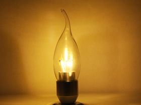 LED ローソク電球 クリアカバー E14 電球色 消費電力3W 炎型 ろうそく