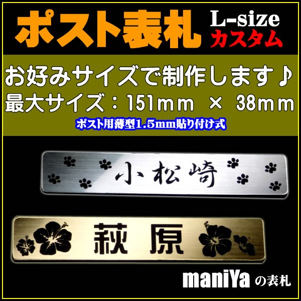 表札 【Lカスタムサイズ(最大151mm x 38mm)】アクリル表札≪屋外対応