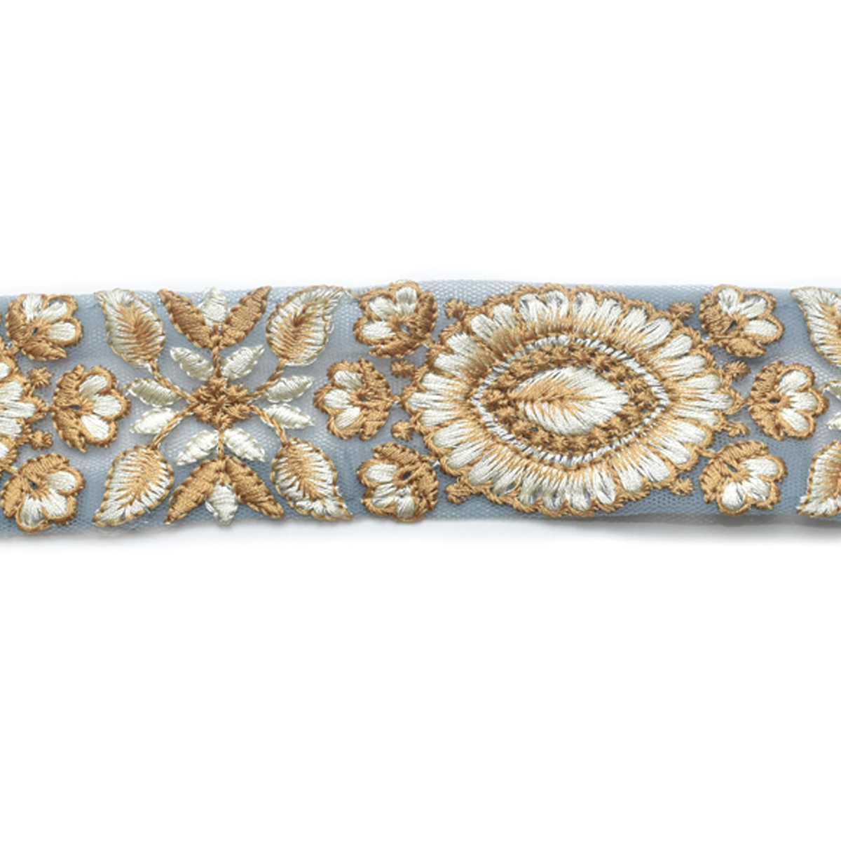 インド刺繍リボン　上品な葉と花の刺繍リボン　幅40mm　10cm単位　切り売り　(20cm以上)｜manmakasan｜02