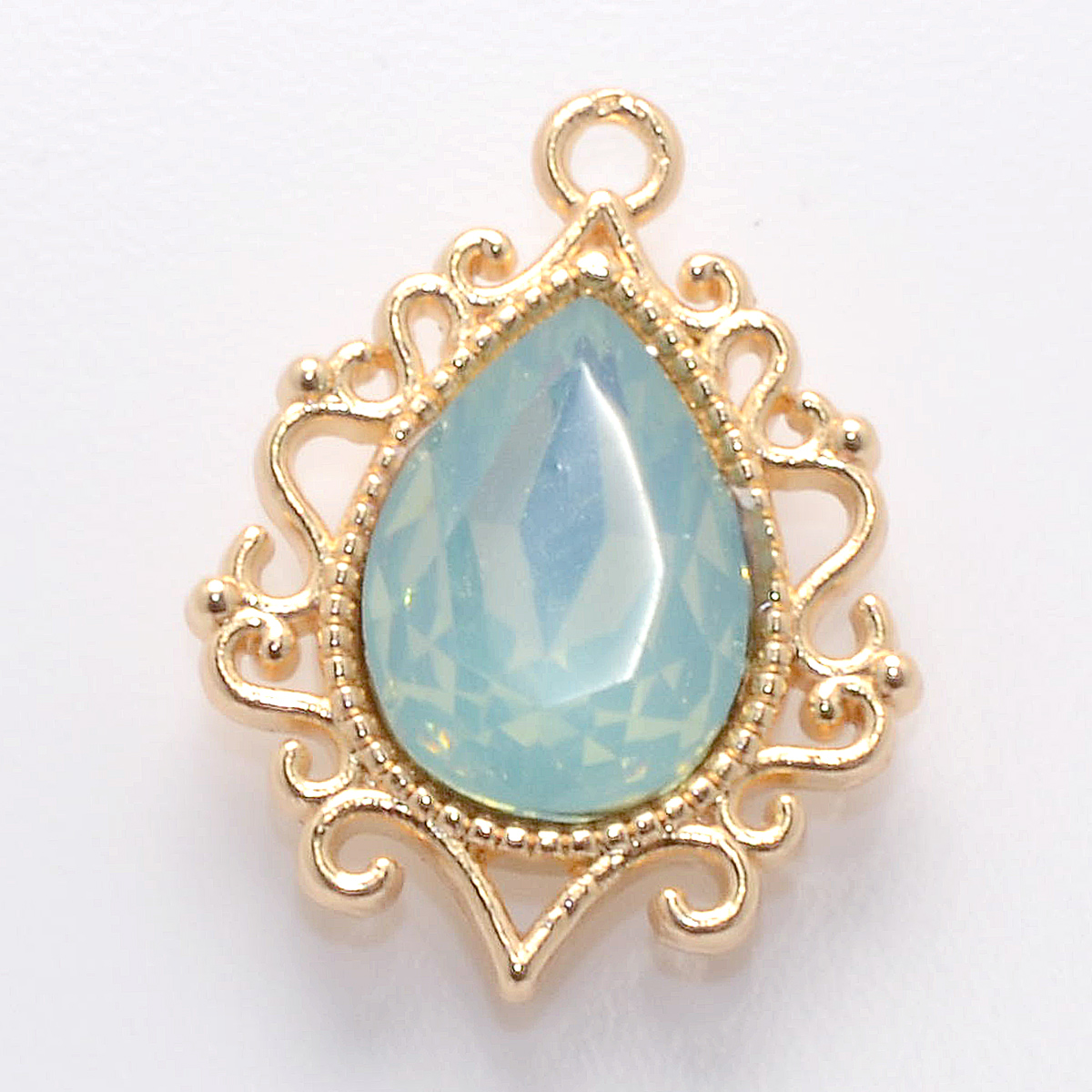 アクセサリーパーツ アンティークなしずく型ストーンチャーム 2個