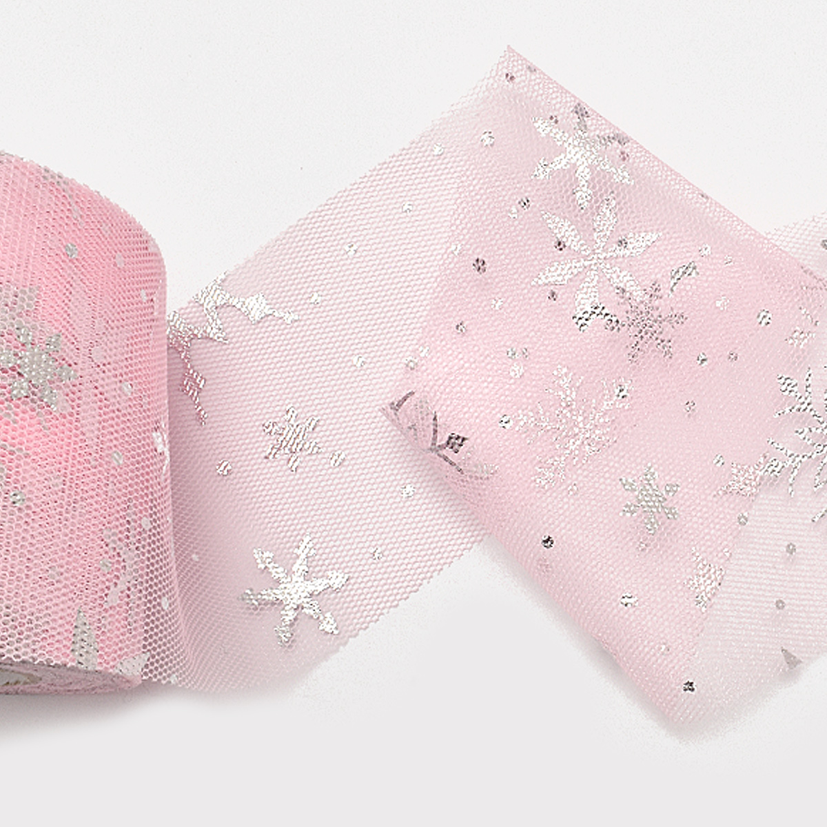 スノーフレークチュールリボンVer.2 幅60mm 1m単位 切り売り (3m以上  