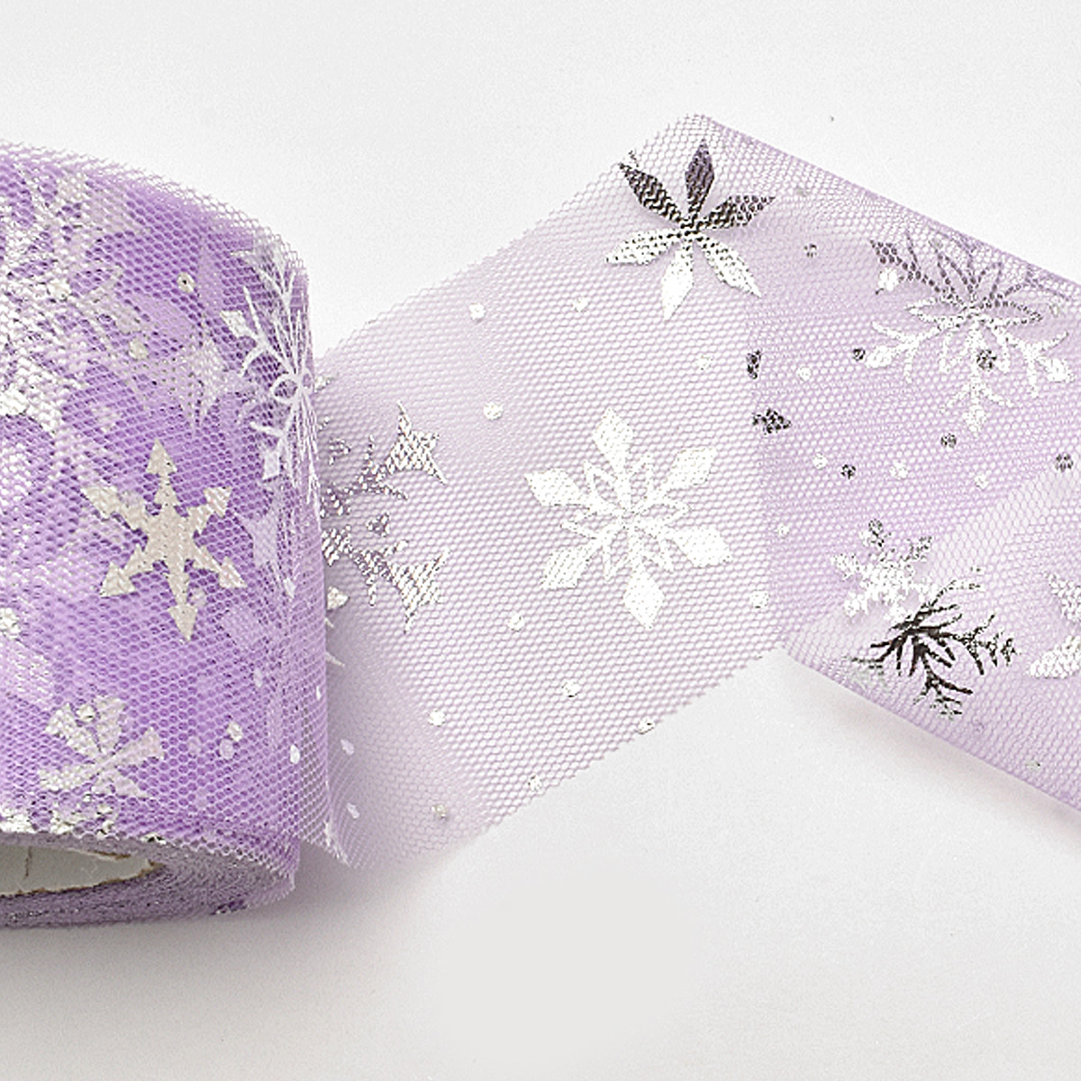 スノーフレークチュールリボンVer.2 幅60mm 1m単位 切り売り (3m以上  