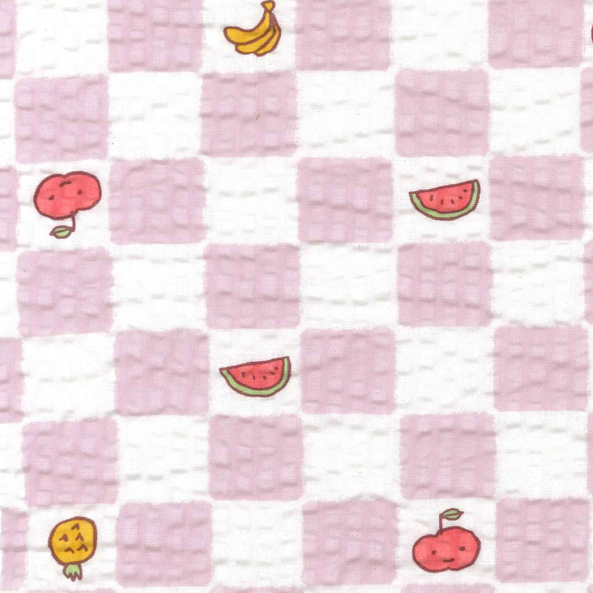 市松くだもの リップル生地 ECB-56 清原 ［在庫限り］(50cm以上10cm単位切り売り) : まんま母さんのりぼん - 通販 -  Yahoo!ショッピング