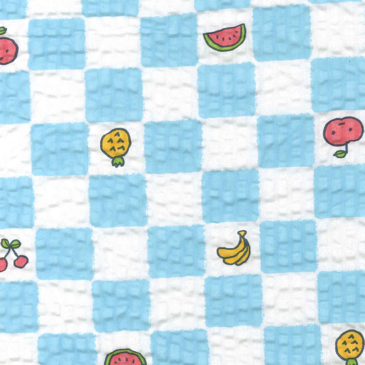 市松くだもの リップル生地 ECB-56 清原 ［在庫限り］(50cm以上10cm単位切り売り) : まんま母さんのりぼん - 通販 -  Yahoo!ショッピング