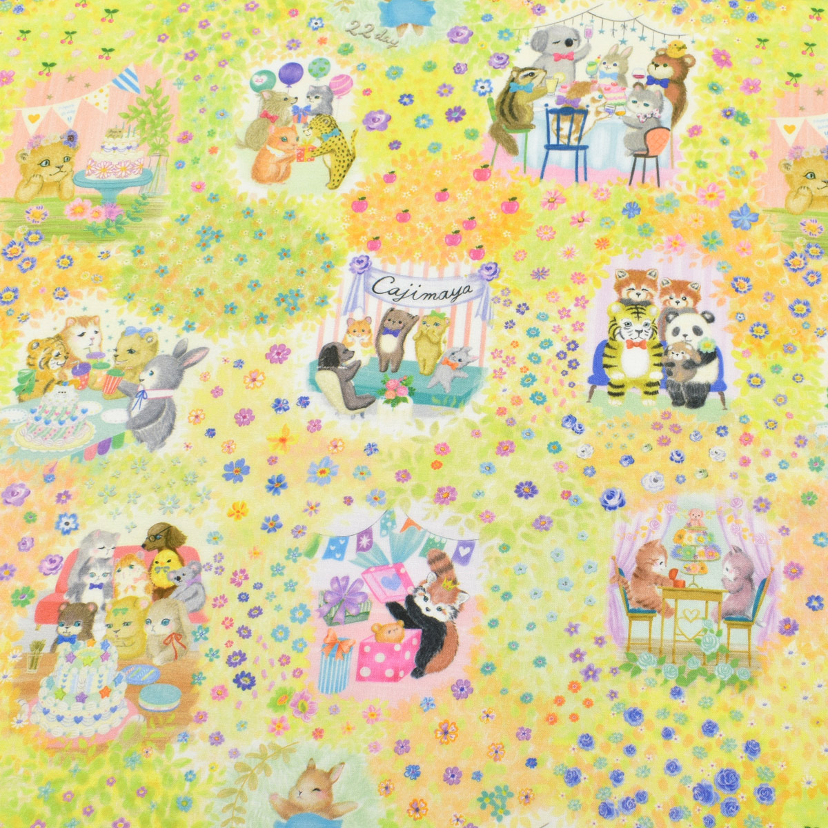 モモンガハウス(花柄ver.2)夏仕様  涼しい夏生地を使用❗️1500円 日本製オリジナル柄！フーセンくまちゃん柄ダブルガーゼ 無地