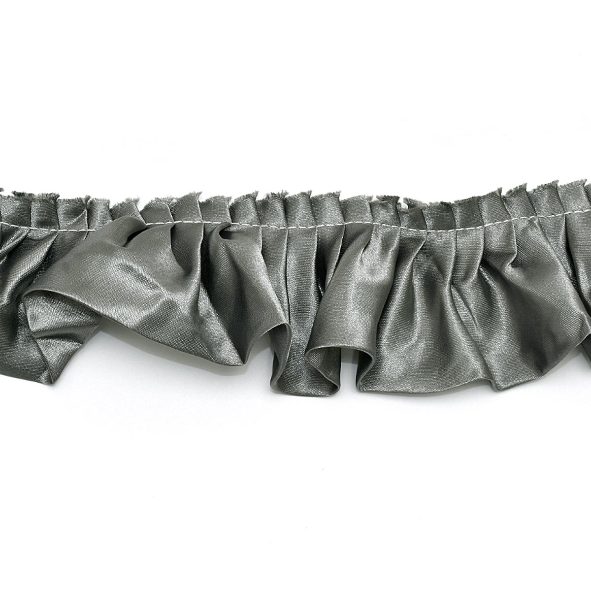 サテンフリルのカラープリーツリボン 幅60mm 10cm単位 切り売り (50cm