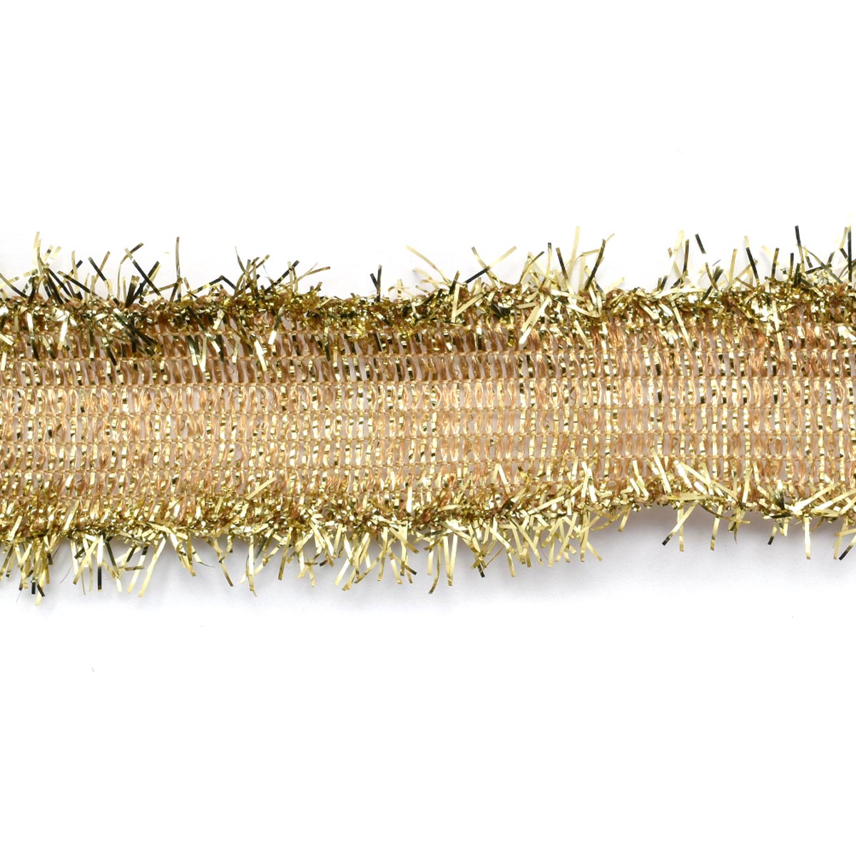 ゴールドフリンジメッシュリボン 幅25mm 1m単位 切り売り (2m以上