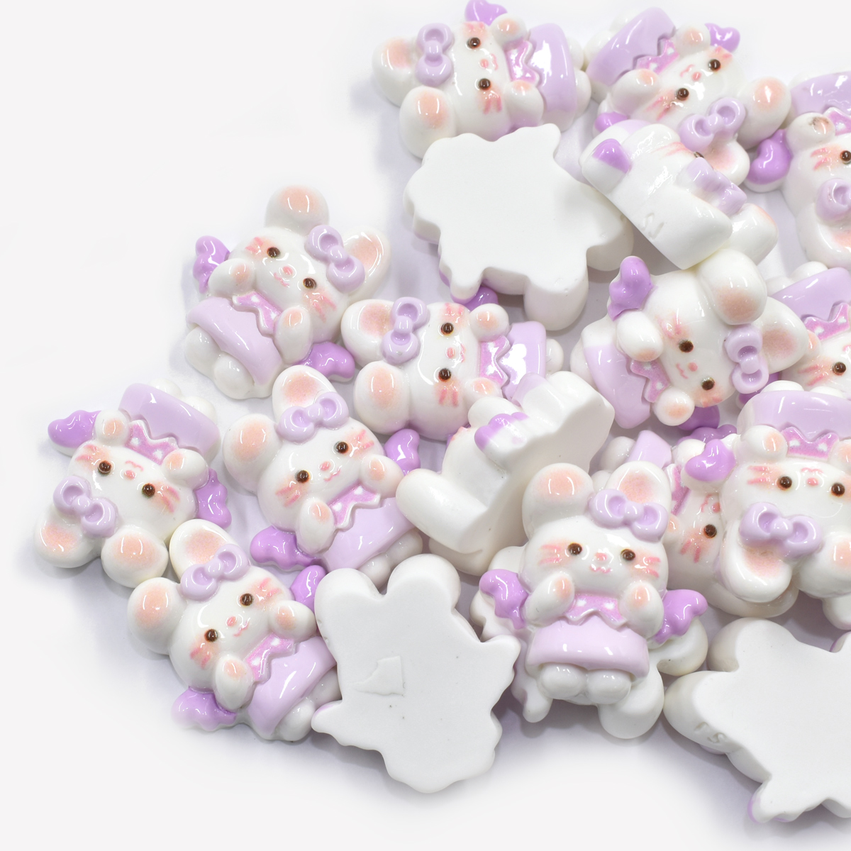 デコパーツ 白いうさぎの天使パーツ 4個 : まんま母さんのりぼん