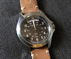 時計ベルトをGRENOBLEに交換したハミルトンカーキフィールド HAMILTON Khaki Field