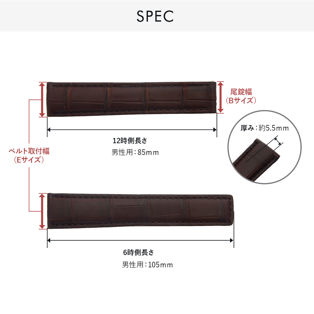 CASSIS（カシス） タグホイヤー（TAGHeuer） 用 裏面防水 アリゲーター