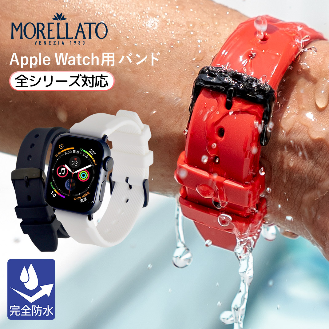 morellato カレッツァ Applewatch バンド 42mm ブラック - ラバーベルト