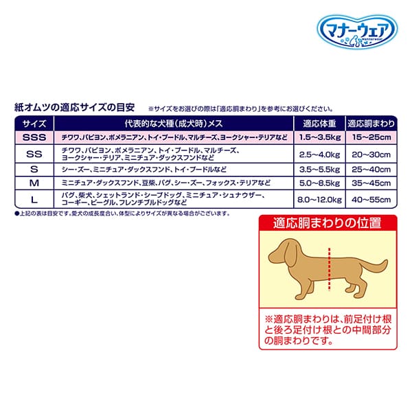 マナーウェア 長時間快適オムツ 女の子用 SSSサイズ 超小型犬用 38枚 1