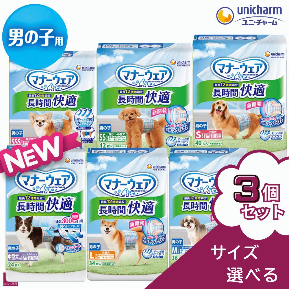 マナーウェア 【サイズ選べる】 3個セット 男の子用 長時間 オムツ SSS