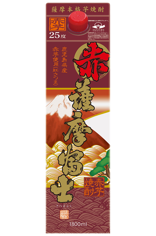 Amazon.co.jp: 若松酒造 赤薩摩一 芋 25度 パック [ 焼酎 鹿児島