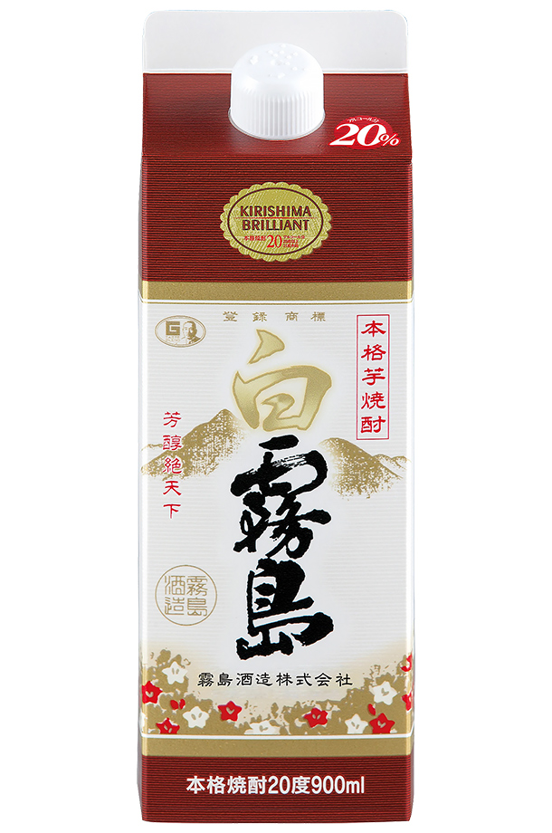 白霧島 霧島酒造 20度 900ml スリムパック 紙 6本 1ケース 焼酎