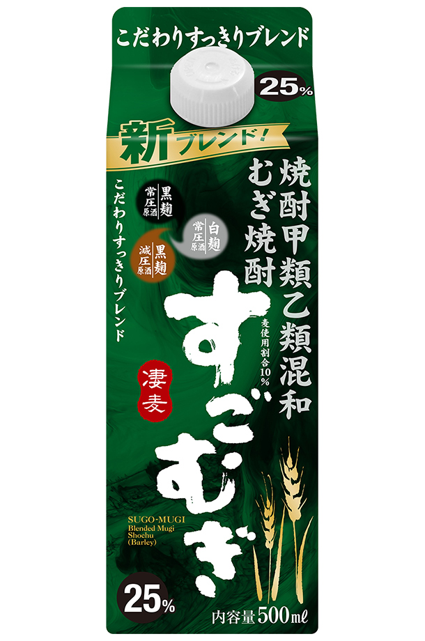 合同酒精 麦焼酎 すごむぎ 25度 紙パック 焼酎甲類乙類混和 500ml 12本 1ケース 包装不可 他商品と同梱不可  :oen0074:日本の酒専門店 地酒屋 萬禄 - 通販 - Yahoo!ショッピング