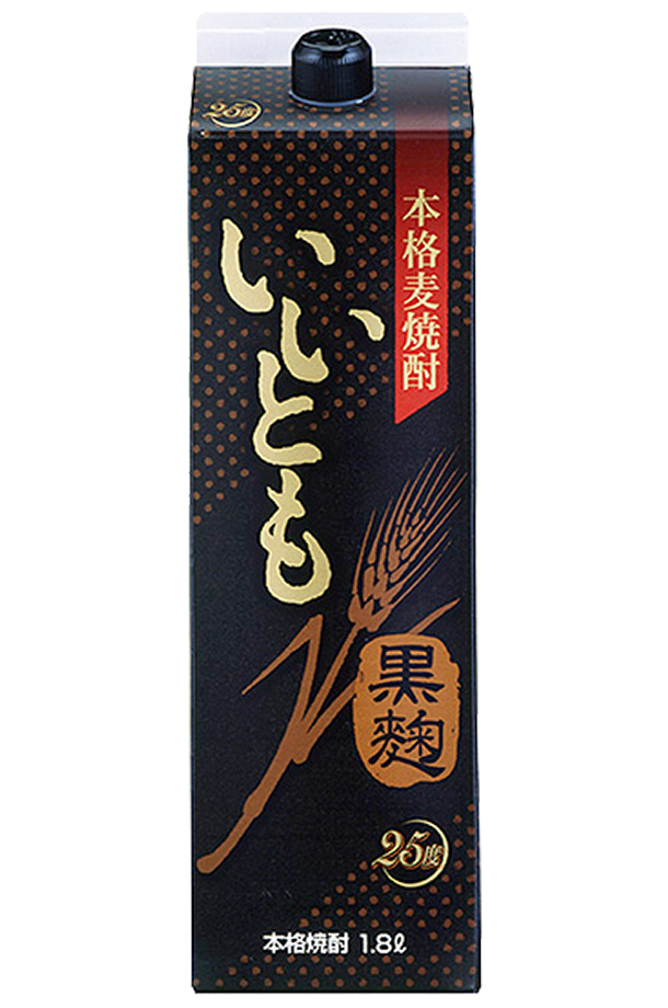 雲海酒造 本格麦焼酎 いいとも黒麹 25度 紙パック 1.8L（1800ml