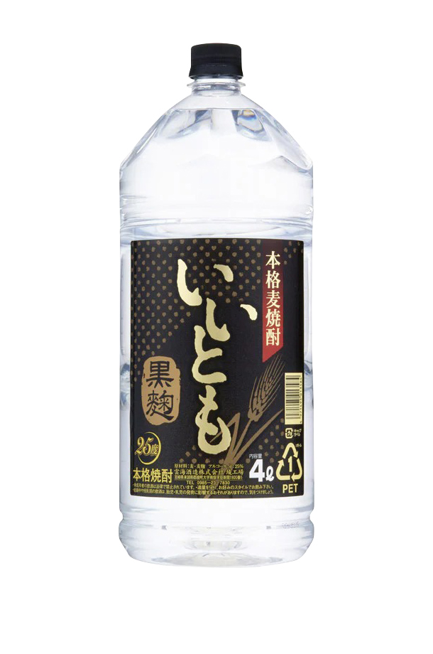 雲海酒造 本格麦焼酎 いいとも黒麹 25度 ペットボトル 4L（4000ml）4本