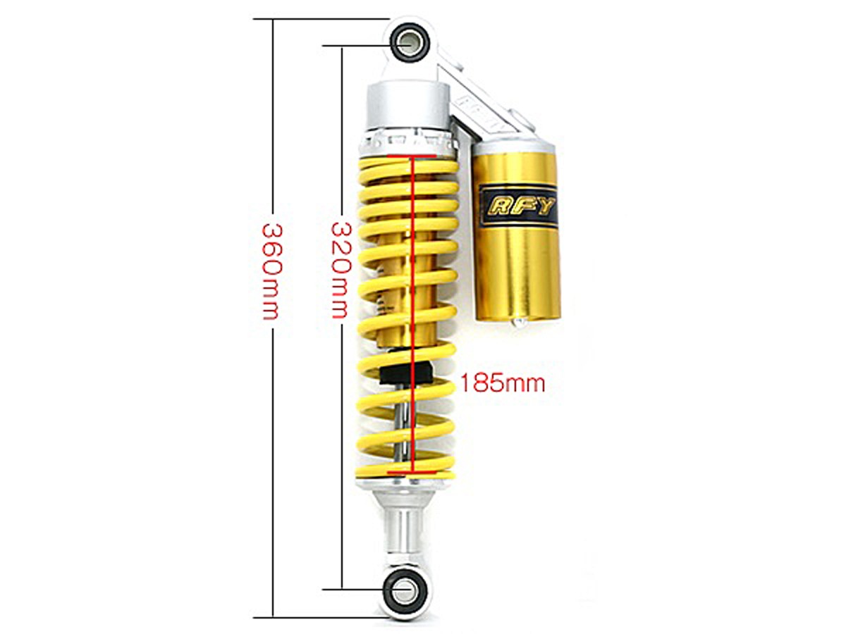 サスペンション タンク付 2本セット 長さ調整可能 320mm-325mm リア