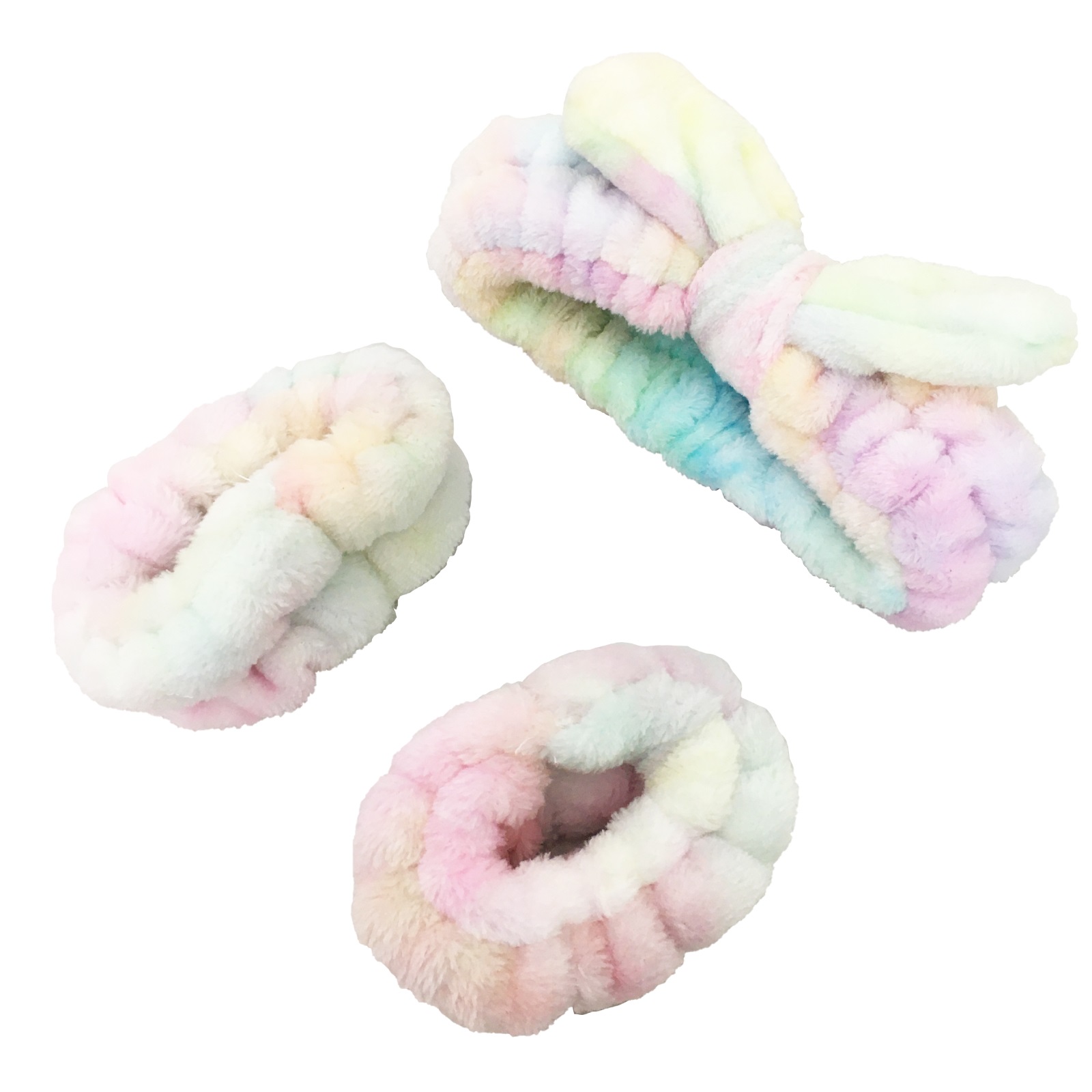 洗顔バンド 3点セット リボン 猫耳 吸水 速乾 ヘアバンド リストバンド