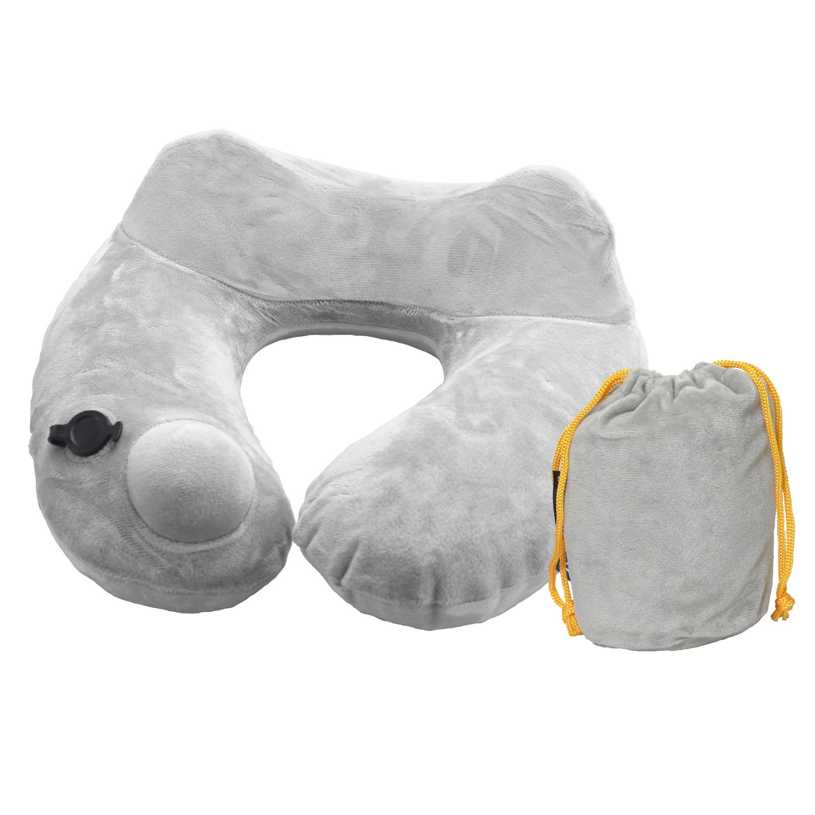 ポンプ内蔵 ネックピロー ライトグレー ダークグレー トラベル