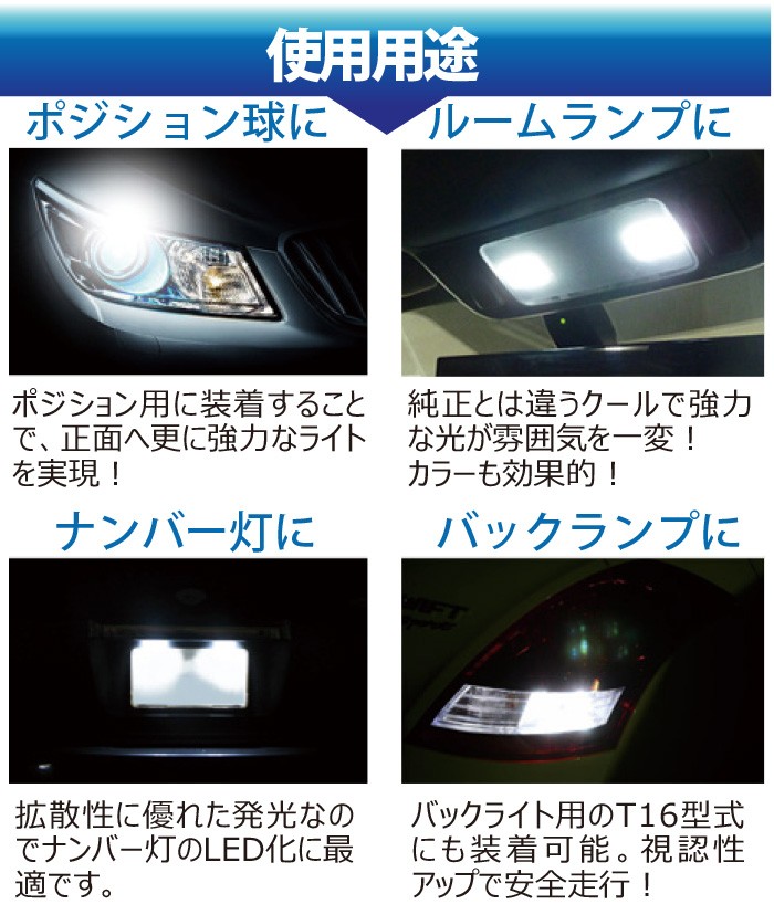 ２個セットLED T10 1SMD ウエッジ球 ルームランプ ドアカーテシ ラゲッジランプ ナンバー灯 メーター 等に ホワイト ポイント消化  メール便 送料無料 :010101:MANSHIN - 通販 - Yahoo!ショッピング